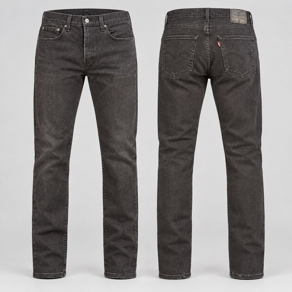 Levi's 512 Men's Slim Taper Washed Black Denim Cotton 5-Pocket Jeans 32x34